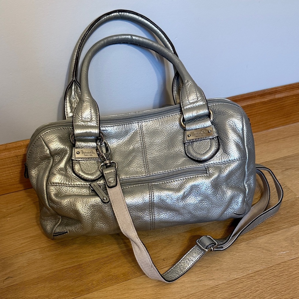 Tignanello Silver Women's Leather Handbag